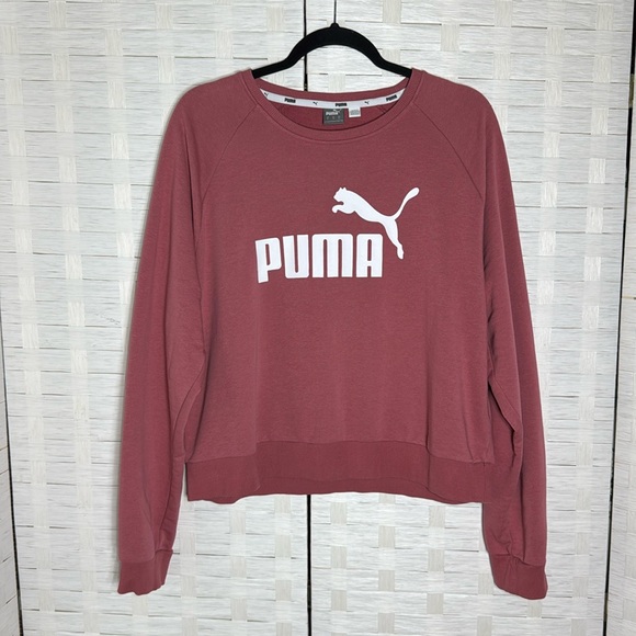 Puma Tops - Women’s Puma Logo Mauvewood No. 1 Crew Neck Top Sweatshirt Size X-Large